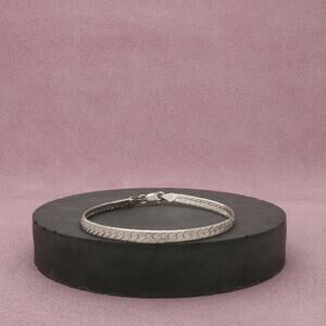 sterling silver italy 4mm herringbone chain bracelet size 7in